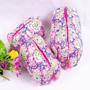 Block Printed Large Toiletry Bag, Waterproof Wash Bag, Makeup Bag, Cosmetic Bag, Travel Bag with Pockets, Jumbo Wash Bag Assorted